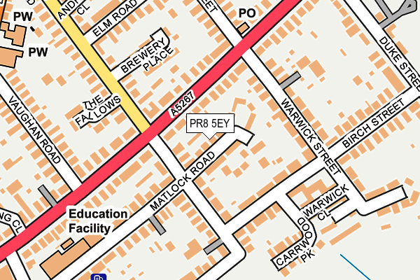 PR8 5EY map - OS OpenMap – Local (Ordnance Survey)