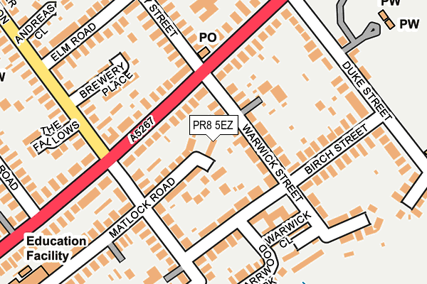 PR8 5EZ map - OS OpenMap – Local (Ordnance Survey)