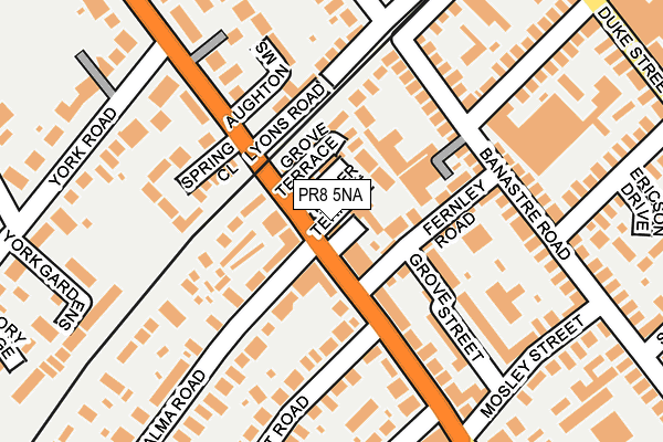 PR8 5NA map - OS OpenMap – Local (Ordnance Survey)