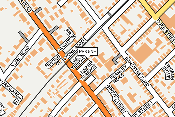 PR8 5NE map - OS OpenMap – Local (Ordnance Survey)