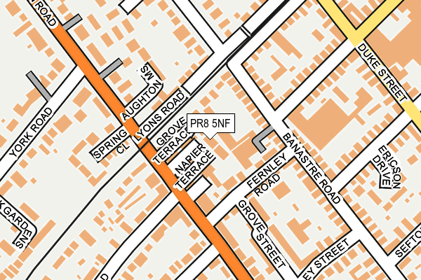 PR8 5NF map - OS OpenMap – Local (Ordnance Survey)