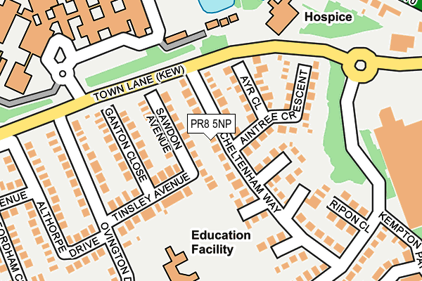 PR8 5NP map - OS OpenMap – Local (Ordnance Survey)