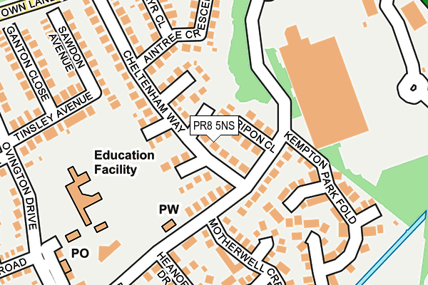 PR8 5NS map - OS OpenMap – Local (Ordnance Survey)