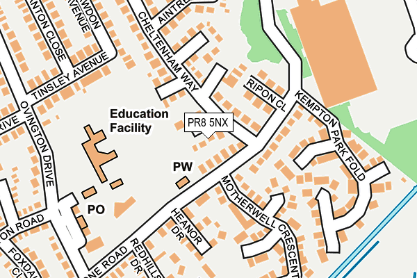 PR8 5NX map - OS OpenMap – Local (Ordnance Survey)
