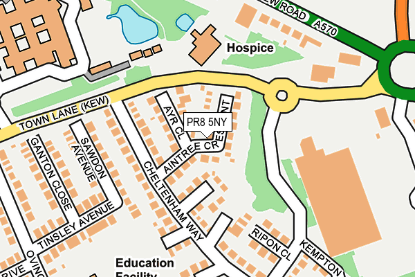 PR8 5NY map - OS OpenMap – Local (Ordnance Survey)