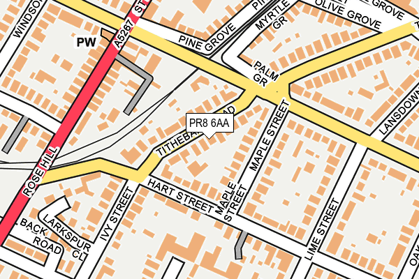 PR8 6AA map - OS OpenMap – Local (Ordnance Survey)