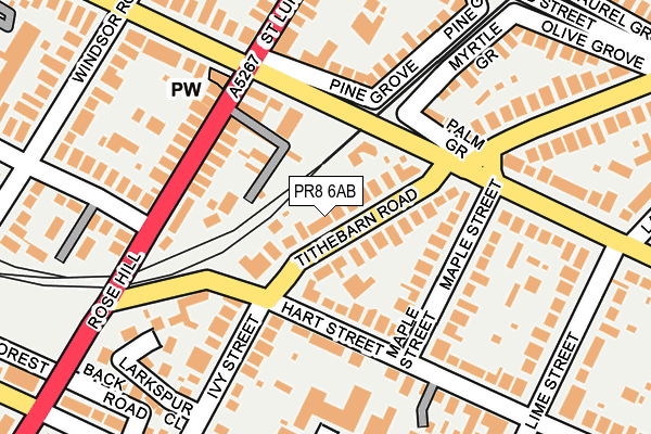 PR8 6AB map - OS OpenMap – Local (Ordnance Survey)