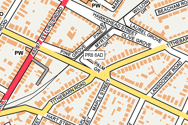 PR8 6AD map - OS OpenMap – Local (Ordnance Survey)