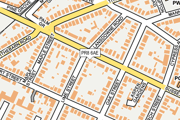 PR8 6AE map - OS OpenMap – Local (Ordnance Survey)