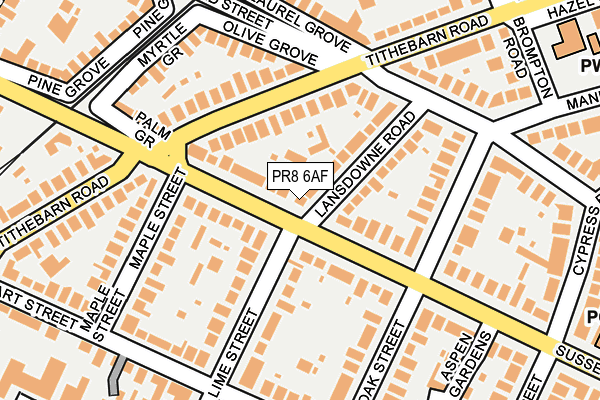 PR8 6AF map - OS OpenMap – Local (Ordnance Survey)