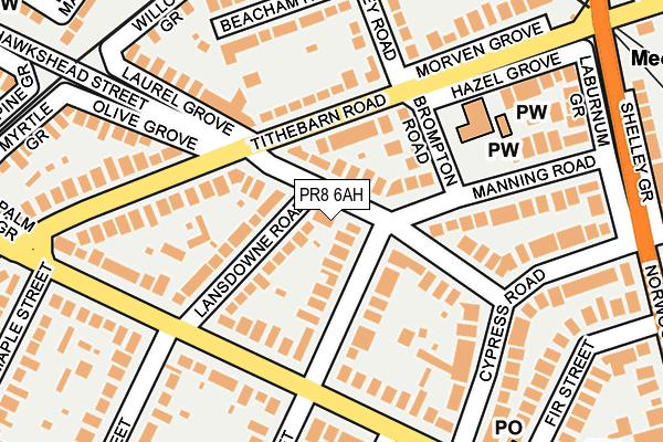 PR8 6AH map - OS OpenMap – Local (Ordnance Survey)