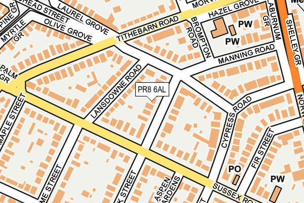 PR8 6AL map - OS OpenMap – Local (Ordnance Survey)