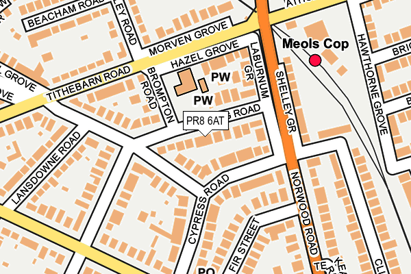 PR8 6AT map - OS OpenMap – Local (Ordnance Survey)