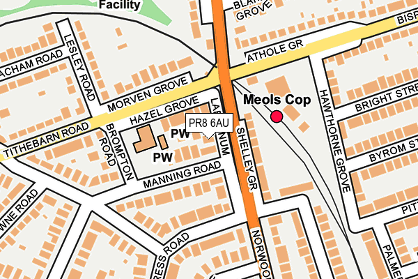 PR8 6AU map - OS OpenMap – Local (Ordnance Survey)