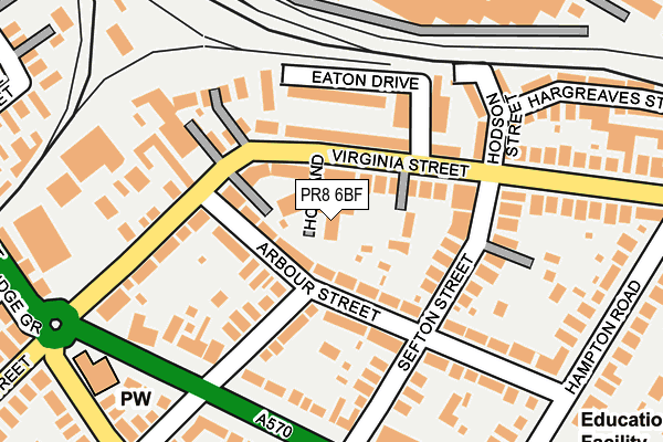 PR8 6BF map - OS OpenMap – Local (Ordnance Survey)