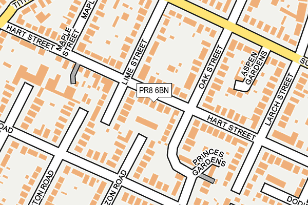 PR8 6BN map - OS OpenMap – Local (Ordnance Survey)