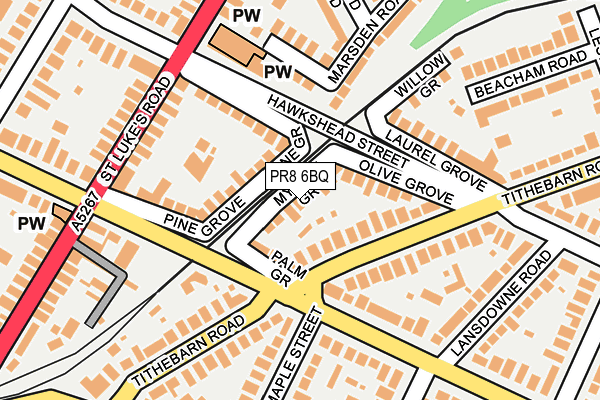 PR8 6BQ map - OS OpenMap – Local (Ordnance Survey)