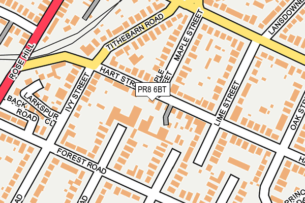 PR8 6BT map - OS OpenMap – Local (Ordnance Survey)