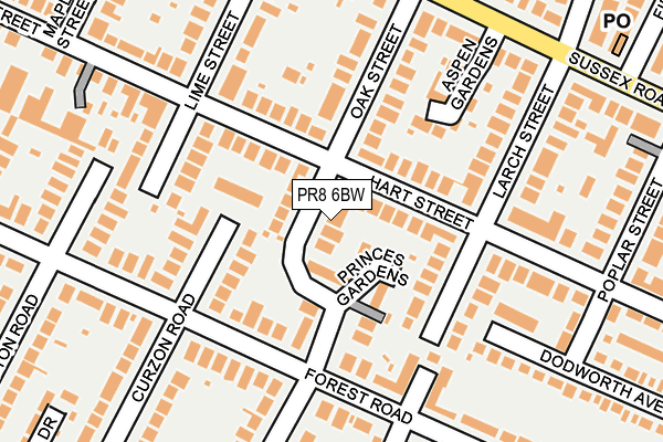 PR8 6BW map - OS OpenMap – Local (Ordnance Survey)