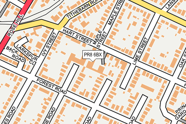 PR8 6BX map - OS OpenMap – Local (Ordnance Survey)