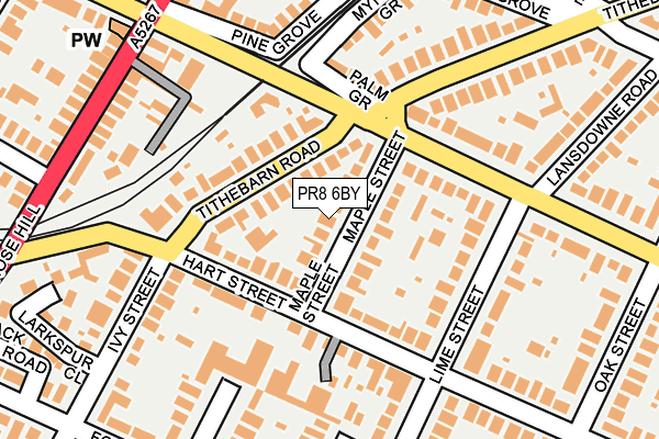 PR8 6BY map - OS OpenMap – Local (Ordnance Survey)