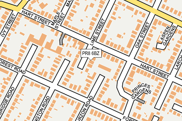 PR8 6BZ map - OS OpenMap – Local (Ordnance Survey)