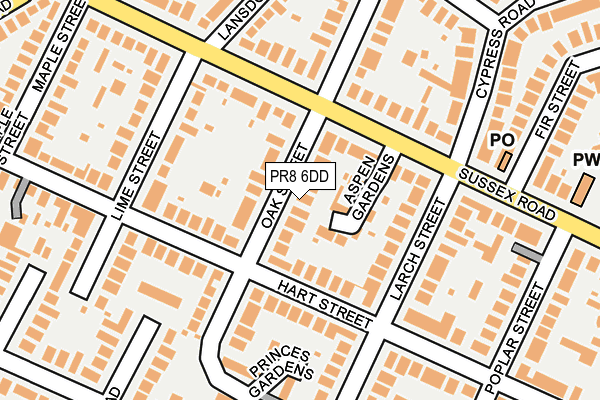 PR8 6DD map - OS OpenMap – Local (Ordnance Survey)