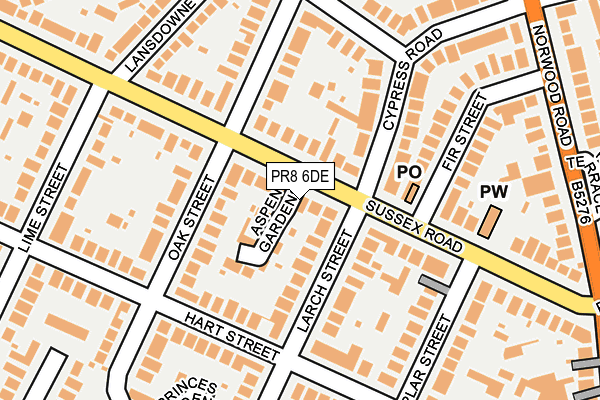 PR8 6DE map - OS OpenMap – Local (Ordnance Survey)