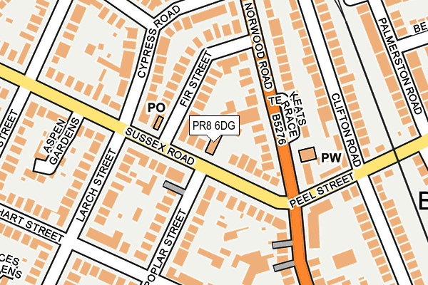 PR8 6DG map - OS OpenMap – Local (Ordnance Survey)