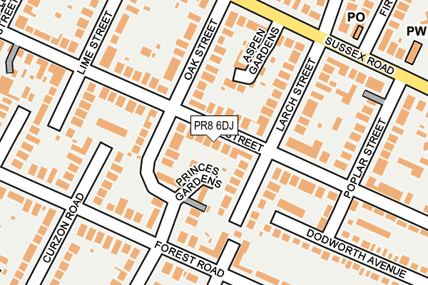 PR8 6DJ map - OS OpenMap – Local (Ordnance Survey)