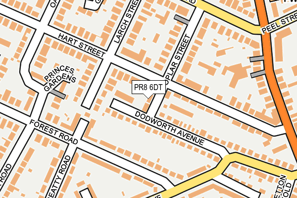 PR8 6DT map - OS OpenMap – Local (Ordnance Survey)