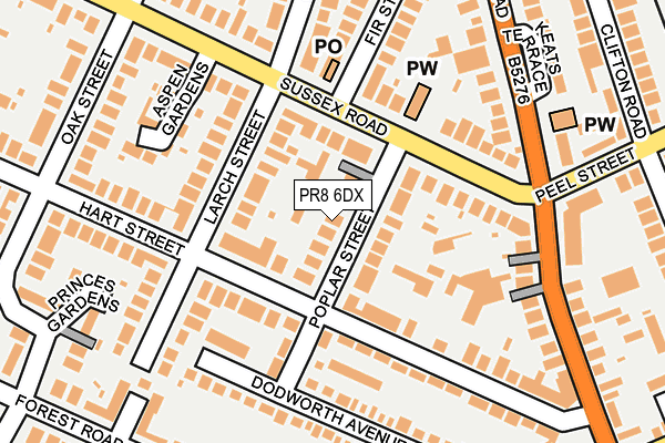 PR8 6DX map - OS OpenMap – Local (Ordnance Survey)