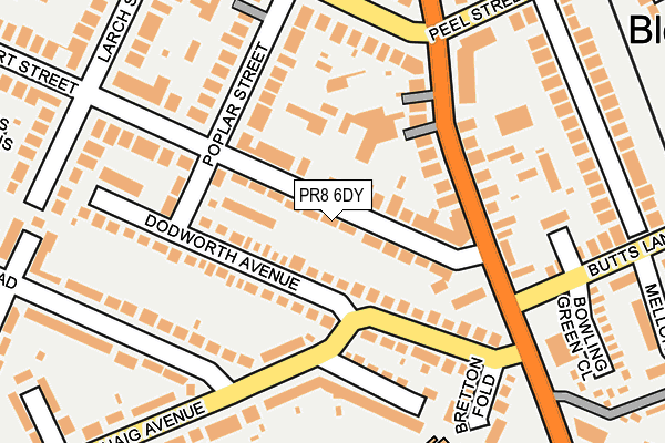 PR8 6DY map - OS OpenMap – Local (Ordnance Survey)