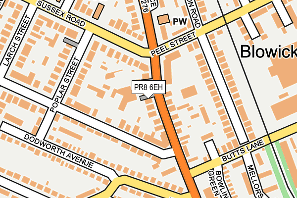 PR8 6EH map - OS OpenMap – Local (Ordnance Survey)