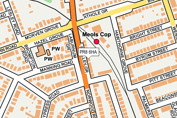 PR8 6HA map - OS OpenMap – Local (Ordnance Survey)