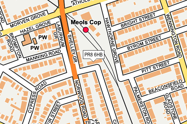 PR8 6HB map - OS OpenMap – Local (Ordnance Survey)