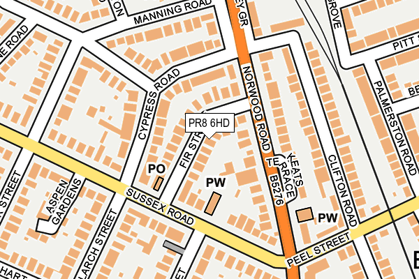 PR8 6HD map - OS OpenMap – Local (Ordnance Survey)