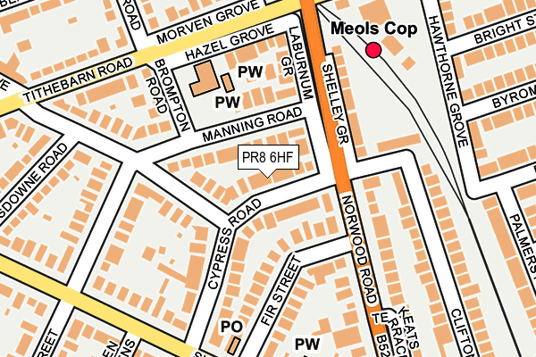 PR8 6HF map - OS OpenMap – Local (Ordnance Survey)