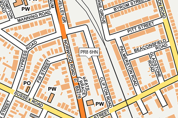 PR8 6HN map - OS OpenMap – Local (Ordnance Survey)