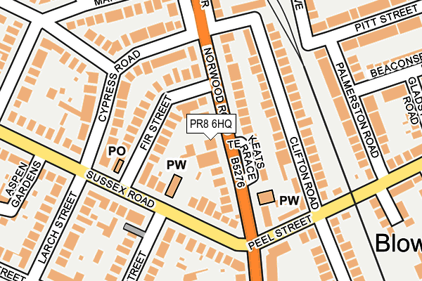 PR8 6HQ map - OS OpenMap – Local (Ordnance Survey)