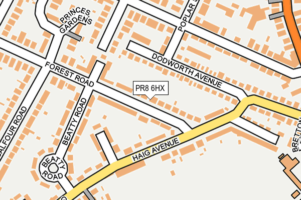 PR8 6HX map - OS OpenMap – Local (Ordnance Survey)