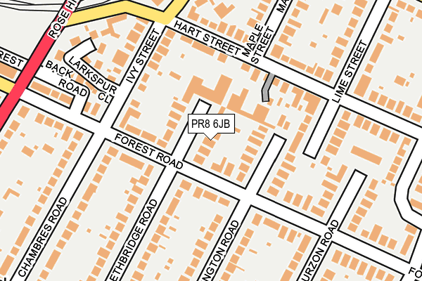 PR8 6JB map - OS OpenMap – Local (Ordnance Survey)