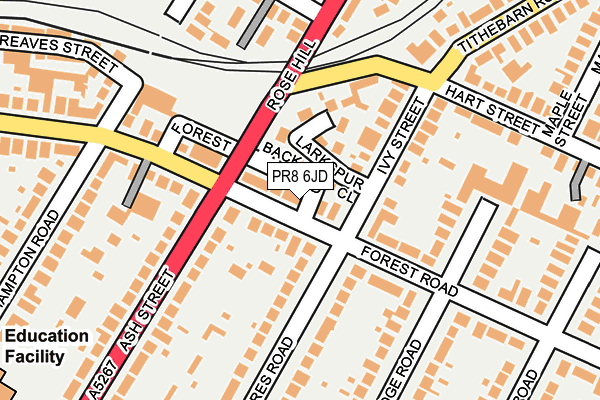 PR8 6JD map - OS OpenMap – Local (Ordnance Survey)