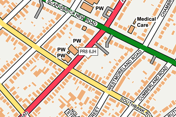 PR8 6JH map - OS OpenMap – Local (Ordnance Survey)