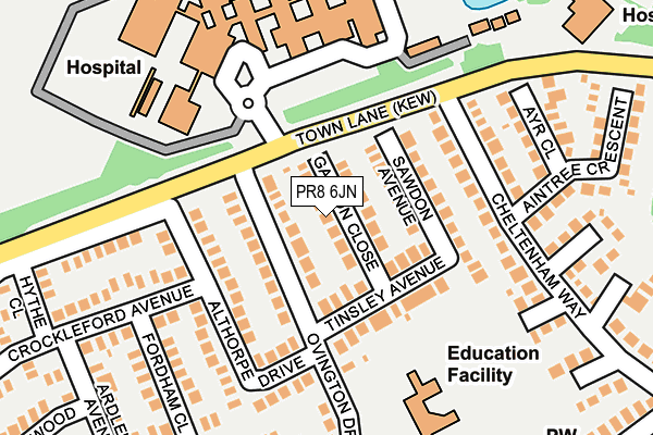 PR8 6JN map - OS OpenMap – Local (Ordnance Survey)