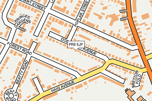 PR8 6JP map - OS OpenMap – Local (Ordnance Survey)