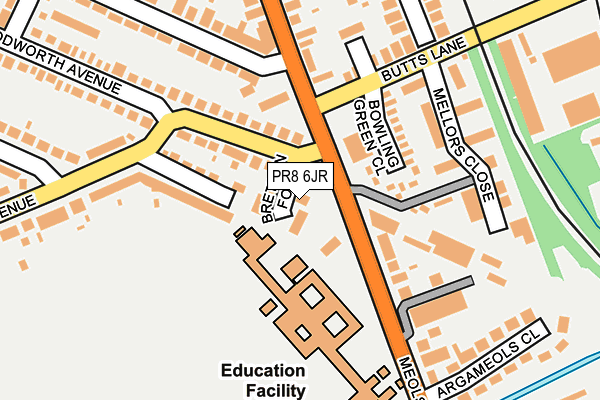 PR8 6JR map - OS OpenMap – Local (Ordnance Survey)