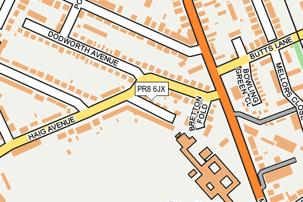 PR8 6JX map - OS OpenMap – Local (Ordnance Survey)