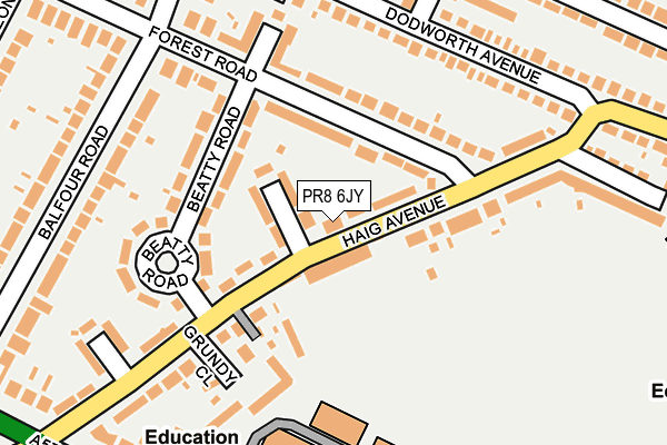 PR8 6JY map - OS OpenMap – Local (Ordnance Survey)