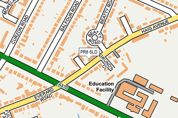 PR8 6LD map - OS OpenMap – Local (Ordnance Survey)